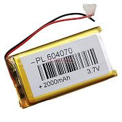 Фото - 604070    3,7V 2000mAh  (40x70, толщ.6,0мм) 