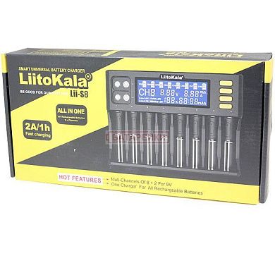 Фото - Зарядка. Li-ion LitoKala Lii-S8 1-8эл Ni/Li, LCD,
