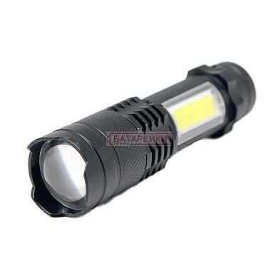Фото - ліхтар вбуд.акум алюм COP BL-525(1812C)-XPE (+COB)  zoom, microUSB 3реж