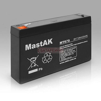 Фото - 6V7A Mastak MT670 Акку SLA.