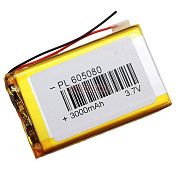 Фото - 605080   3,7V 3000mAh  (50x80, толщ.6,0мм) 