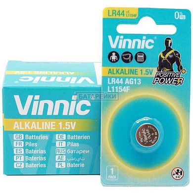 Фото - AG13 L1154F LR44 C1 VINNIC 