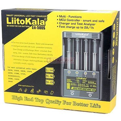 Фото - Зарядка. Li-ion LitoKala Lii-500S  1-4эл Ni/Li, LCD, Тест ёмк +ПаверБанк