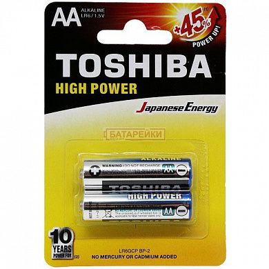 Фото - TOSHIBA ALKALINE LR6 1x2 шт.  Блистер
